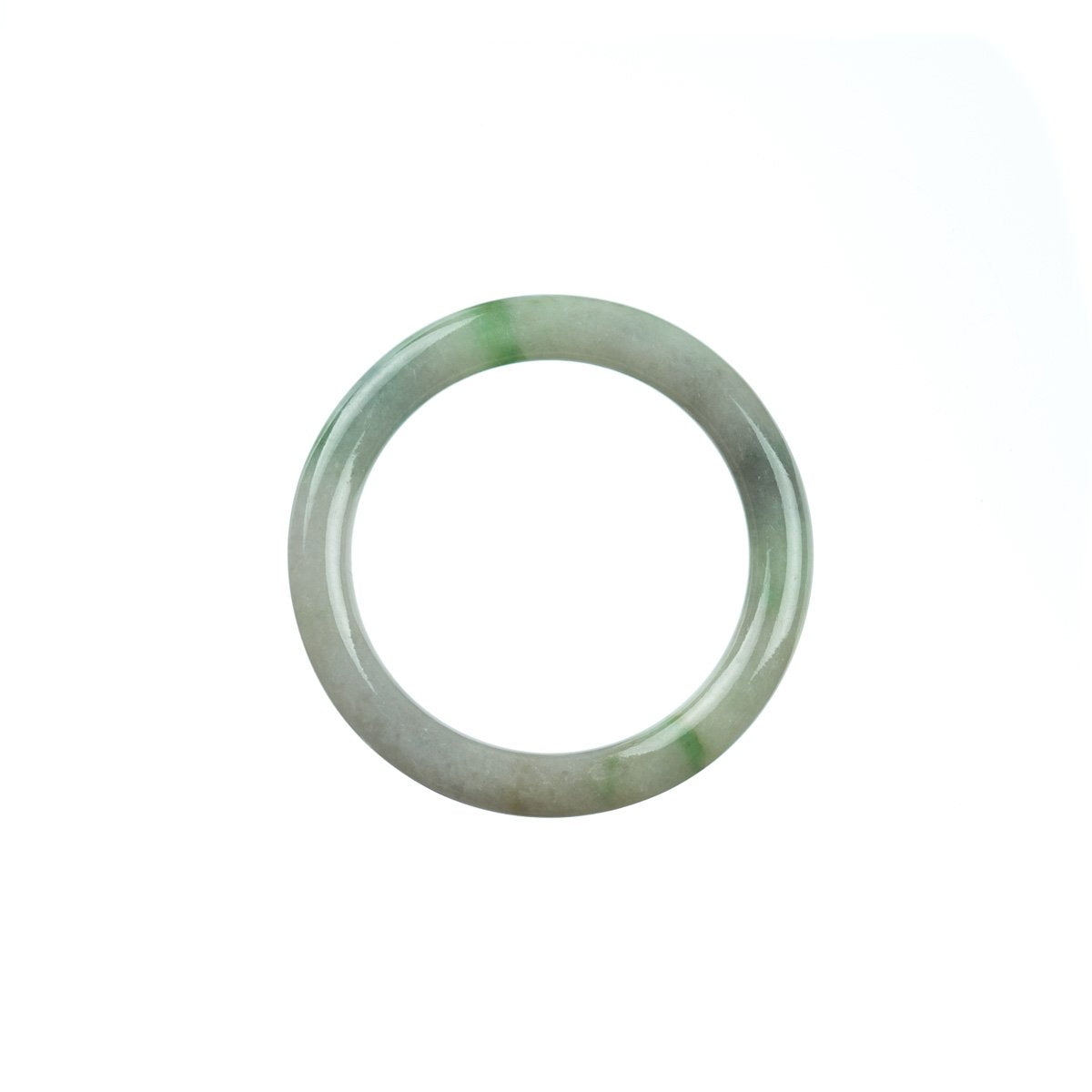 Genuine Natural Green White Traditional Jade Bangle Bracelet - Child Round