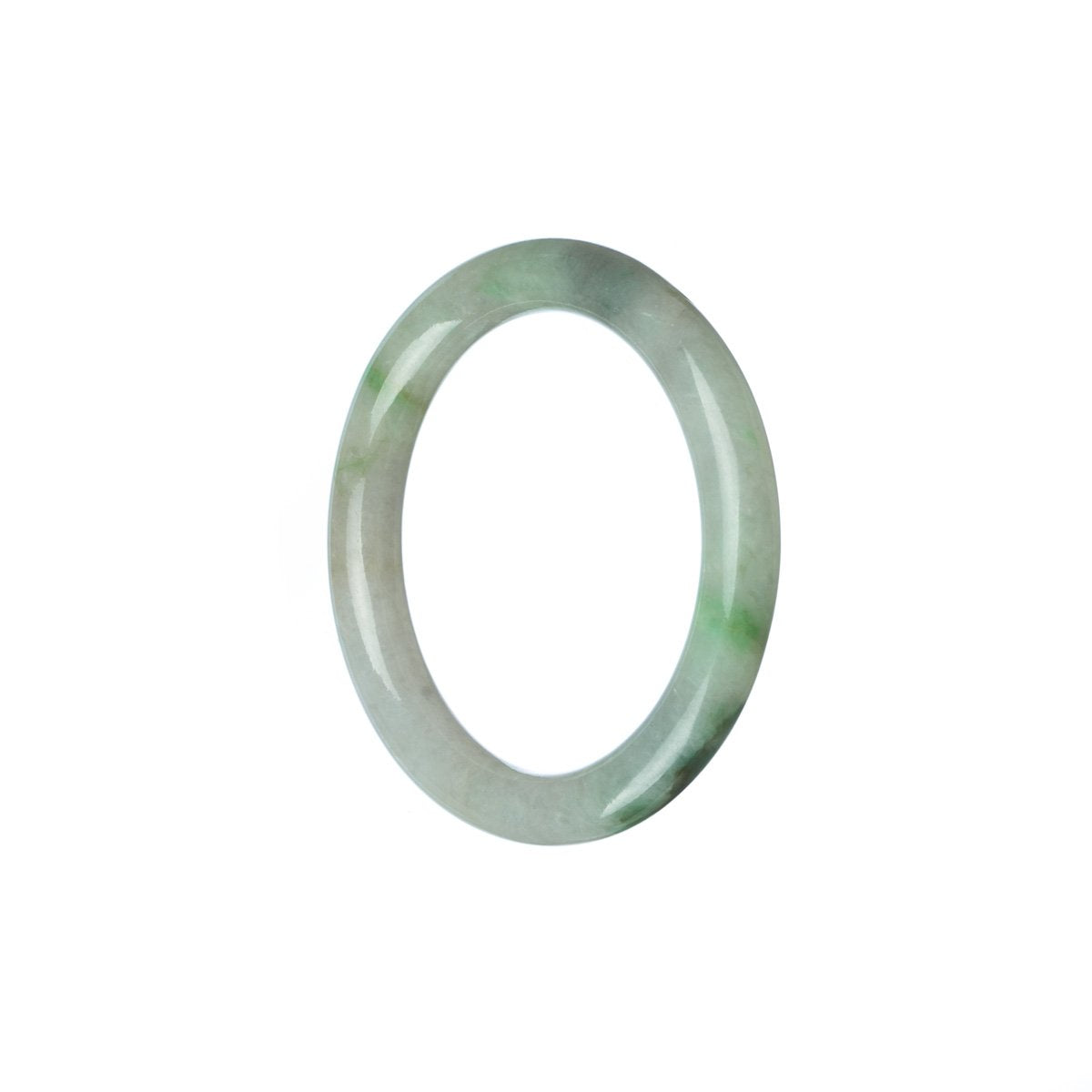 Genuine Natural Green White Traditional Jade Bangle Bracelet - Child Round