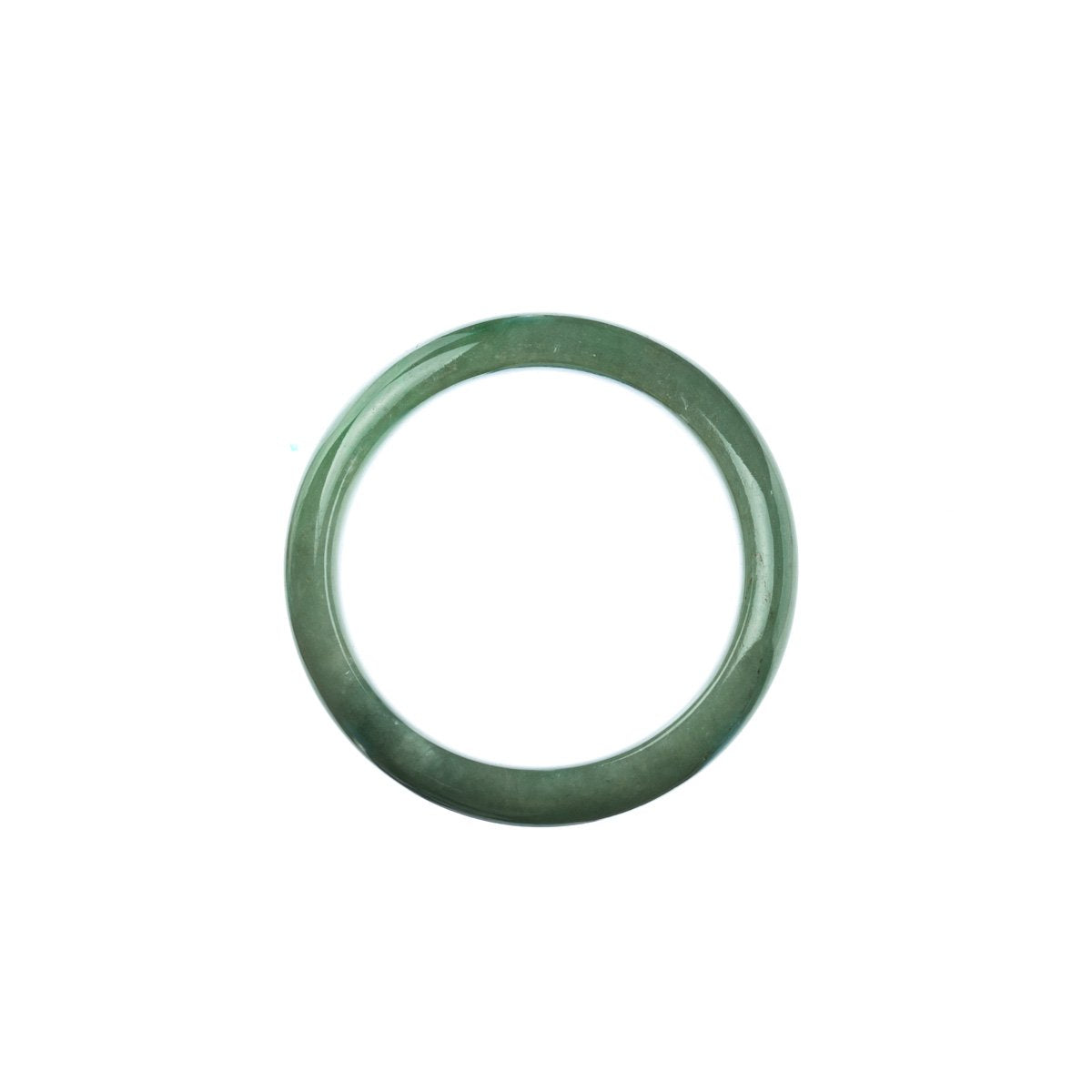 Genuine Grade A Green with a Patch of Imperial Green Burma Jade Bangle Bracelet - Child Half Moon