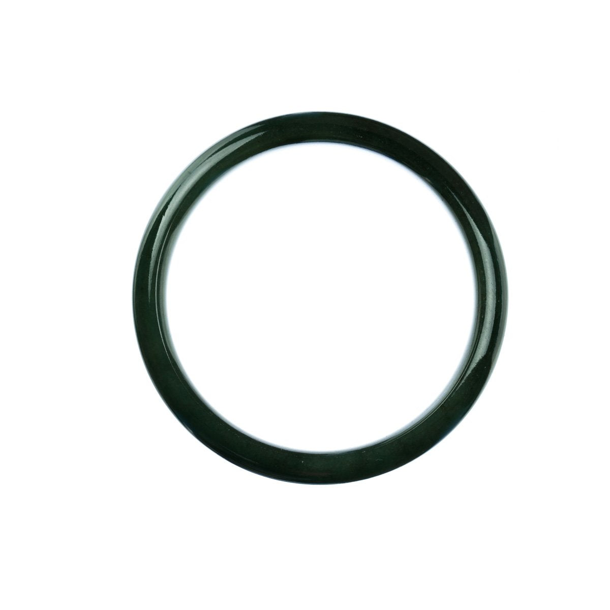 Certified Natural Green Jadeite Jade Bangle Bracelet - 57mm Half Moon