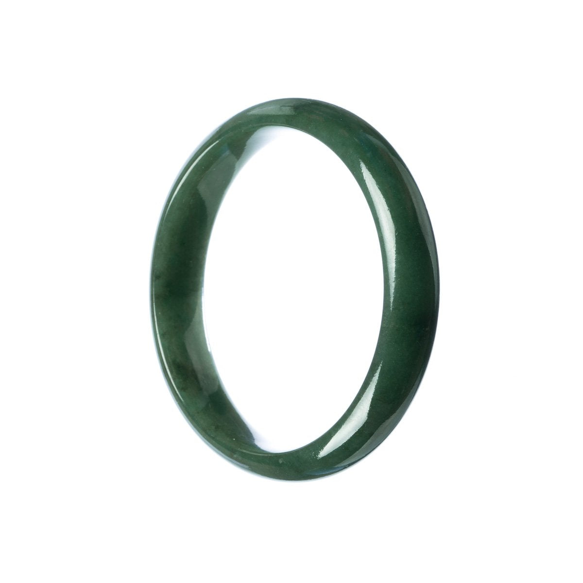 Certified Natural Green Jadeite Jade Bangle Bracelet - 57mm Half Moon