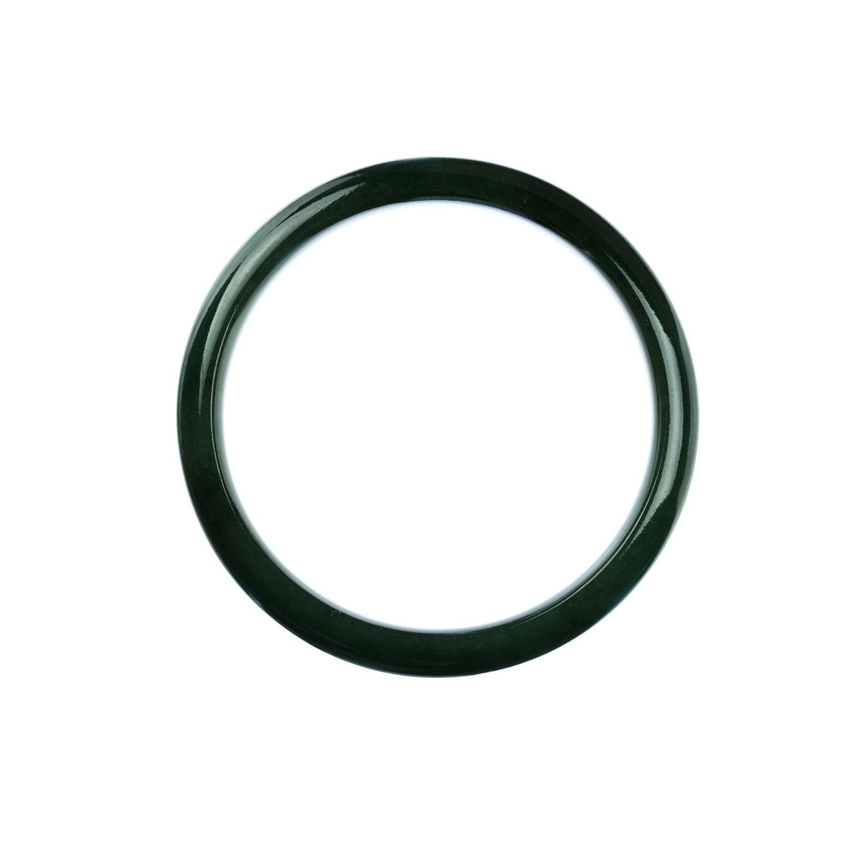 Certified Natural Green Jadeite Jade Bangle Bracelet - 57mm Half Moon
