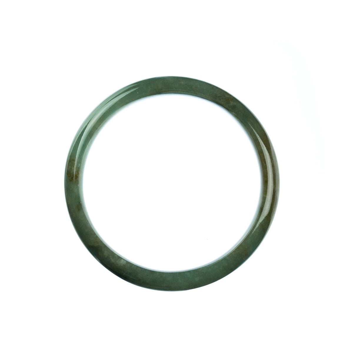 Genuine Grade A Green Jadeite Jade Bangle - 57mm Half Moon