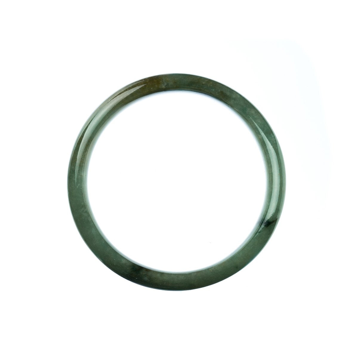 Genuine Grade A Green Jadeite Jade Bangle - 57mm Half Moon