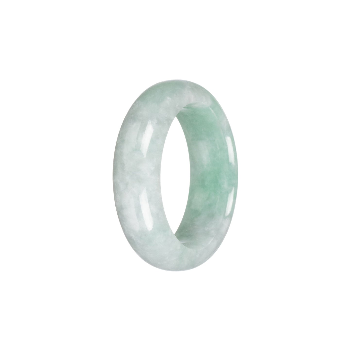 Genuine Type A Green Jade Bangle - Child Half Moon