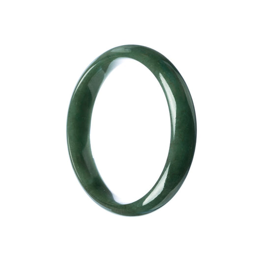 Certified Natural Green Jadeite Jade Bangle Bracelet - 57mm Half Moon