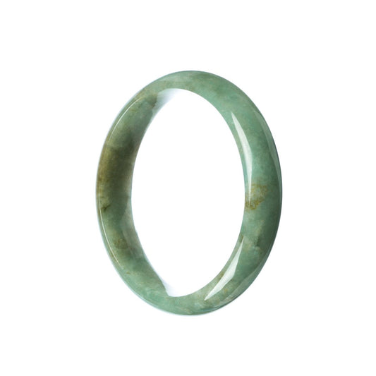 Genuine Grade A Green Jadeite Jade Bangle - 57mm Half Moon